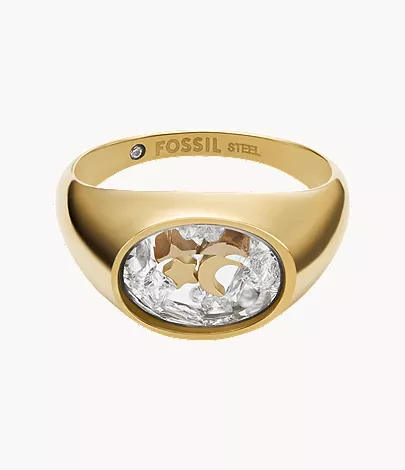 Sutton Shaky Glitz Gold-Tone Stainless Steel Moon and Star Signet Ring - Image 3