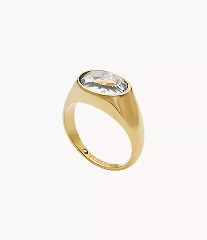 Sutton Shaky Glitz Gold-Tone Stainless Steel Moon and Star Signet Ring - Image 4