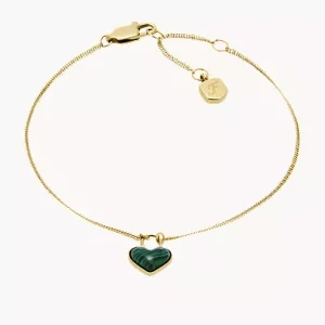 Sutton Modern Meadows Reconstituted Malachite Heart Chain Bracelet