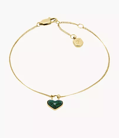 Sutton Modern Meadows Reconstituted Malachite Heart Chain Bracelet