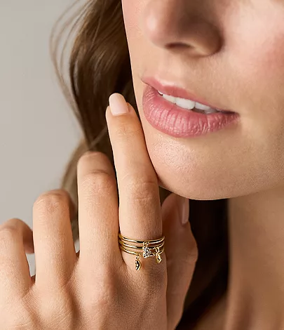 Sutton Heartbeat Gold-Tone Brass Prestack Ring - Image 2