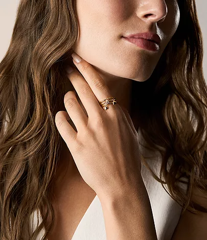 Sutton Heartbeat Gold-Tone Brass Prestack Ring - Image 6