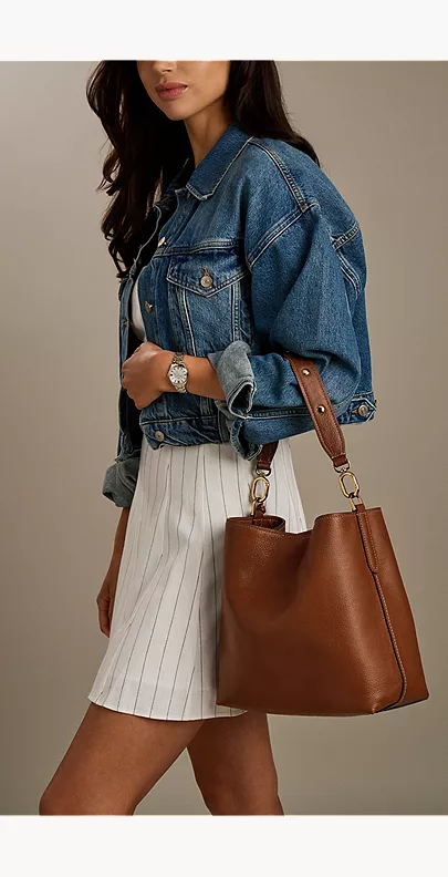 Jessie Leather Bucket Shoulder Bag - Image 7