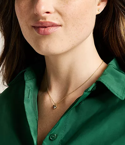 Sadie Gold-Tone Stainless Steel Heart Necklace and Earrings Gift Set - Image 2