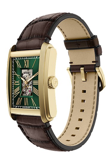 Carraway 30mm Automatic Brown Croco Leather Watch - Image 8