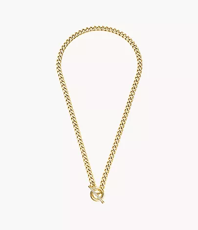 Carlie T-Bar Pav?? Gold-Tone Stainless Steel Toggle Necklace - Image 4