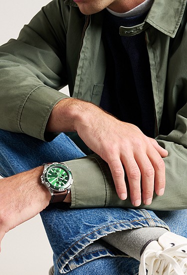 Garrett 44mm Multifunction Brown Leather Watch - Image 2