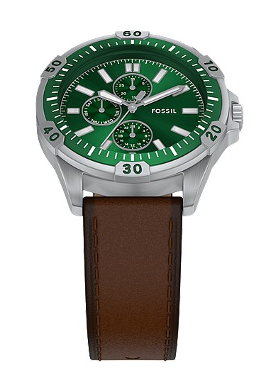 Garrett 44mm Multifunction Brown Leather Watch - Image 5