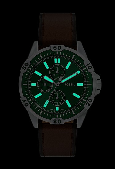 Garrett 44mm Multifunction Brown Leather Watch - Image 7