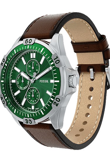 Garrett 44mm Multifunction Brown Leather Watch - Image 8