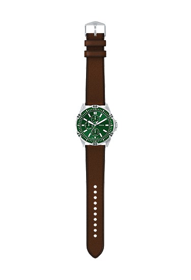 Garrett 44mm Multifunction Brown Leather Watch - Image 9