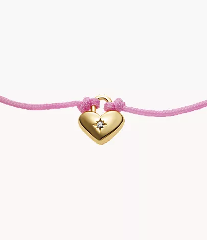 Sutton Mini Moments Dusty Pink Gold-Tone Brass Heart Bracelet - Image 3