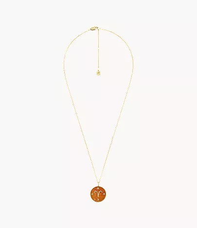 Aries Sutton Zodiac Gold-Tone Stainless Steel Red Carnelian Pendant Necklace - Image 4