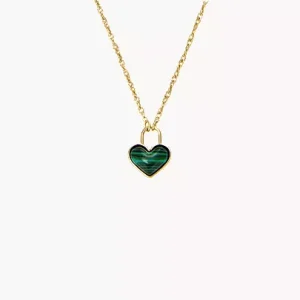 Sutton Modern Meadows Reconstituted Malachite Heart Pendant Necklace