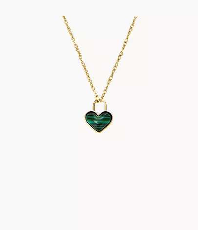 Sutton Modern Meadows Reconstituted Malachite Heart Pendant Necklace
