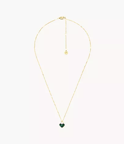 Sutton Modern Meadows Reconstituted Malachite Heart Pendant Necklace - Image 4