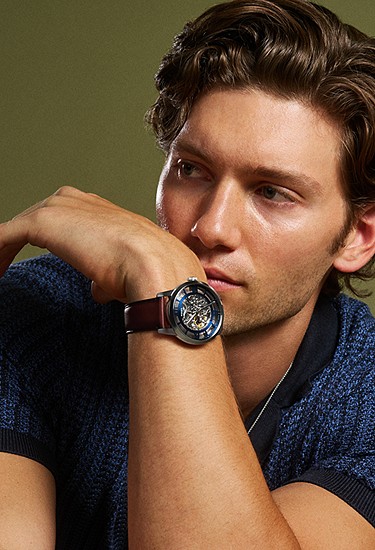 Townsman 44mm Automatic Brown Leather Watch - Image 2
