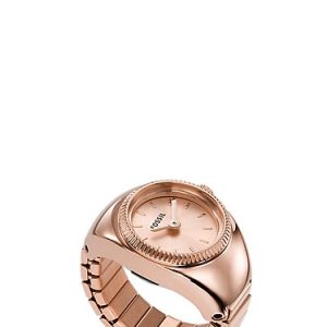 Watch Ring 15mm Two-Hand Rose Gold-Tone Stainless Steel