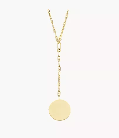 Heritage D-Link Gold-Tone Stainless Steel Y-Neck Necklace