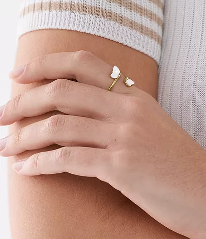 Sutton Radiant Wings White Mother-of-Pearl Butterfly Ring - Image 2