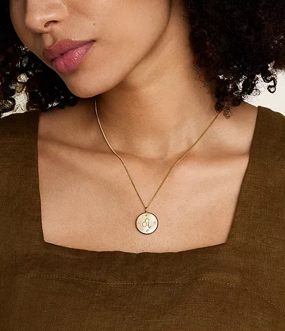 Leo Sutton Zodiac Gold-Tone Stainless Steel Gold Mother-of-Pearl Pendant Necklace - Image 2