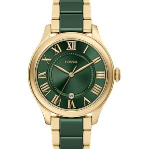 Gilmore 38mm Three-Hand Date Gold-Tone Stainless Steel & Green Ceramic Watch