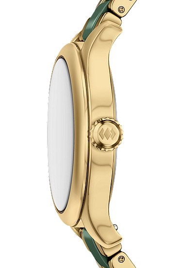 Gilmore 38mm Three-Hand Date Gold-Tone Stainless Steel & Green Ceramic Watch - Image 4
