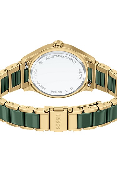 Gilmore 38mm Three-Hand Date Gold-Tone Stainless Steel & Green Ceramic Watch - Image 6