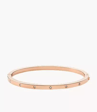 Sadie Shine Bright Rose Gold-Tone Stainless Steel Bangle Bracelet