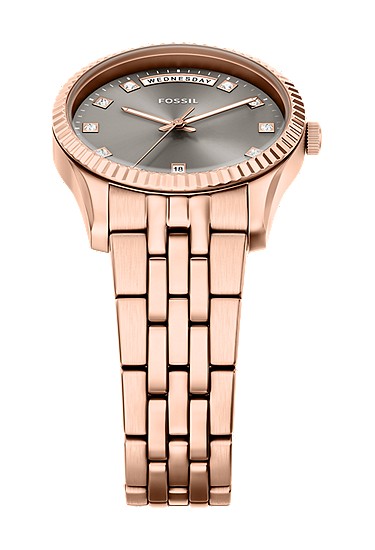 Scarlette 34mm Three-Hand Day-Date Rose Gold-Tone Stainless Steel Watch - Image 5