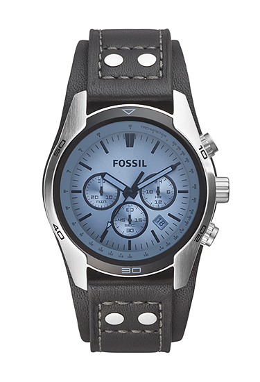 Coachman 45mm Chronograph Black Leather Watch