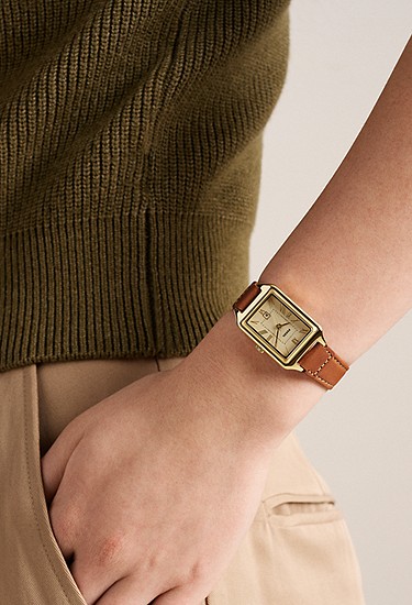 Raquel 23mm Three-Hand Date Medium Brown Leather Watch - Image 2
