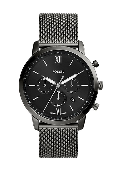 Neutra 44mm Chronograph Smoke Stainless Steel Mesh Watch
