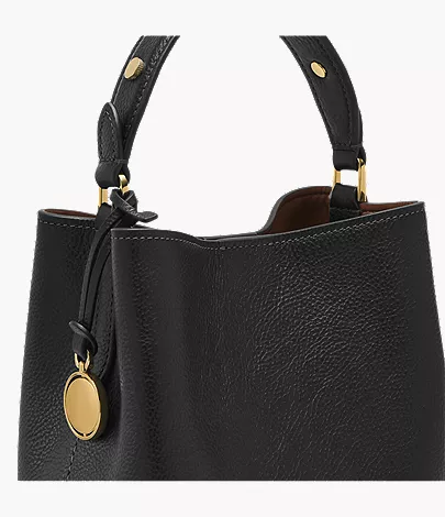 Jessie Leather Small Bucket Crossbody Bag - Image 6
