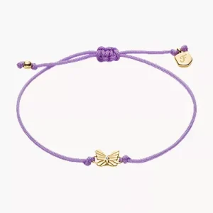 Sutton Mini Moments Lavender Gold-Tone Brass Butterfly Bracelet