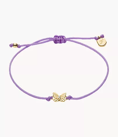 Sutton Mini Moments Lavender Gold-Tone Brass Butterfly Bracelet