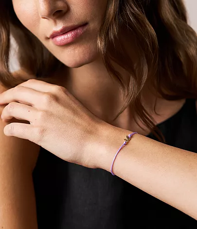 Sutton Mini Moments Lavender Gold-Tone Brass Butterfly Bracelet - Image 2