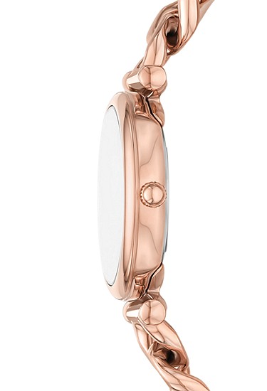 Carlie Mini 28mm Three-Hand Rose Gold-Tone Stainless Steel Watch and Bracelet Set - Image 4