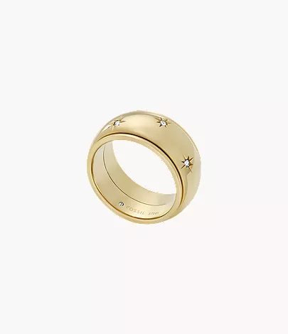 Sadie Shine Bright Gold-Tone Stainless Steel Fidget Band Ring - Image 4