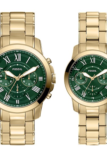 Grant 44mm Chronograph Gold-Tone Stainless Steel Watch Set