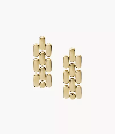 Arden Watch Links Gold-Tone Stainless Steel Drop Earrings