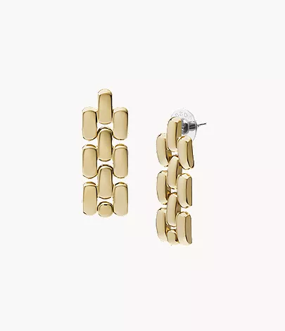 Arden Watch Links Gold-Tone Stainless Steel Drop Earrings - Image 3