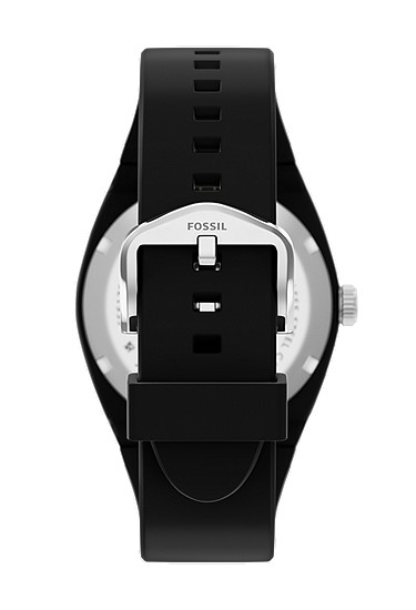 Everett 42mm Three-Hand Black Silicone Watch - Image 3