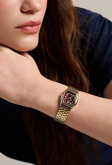 Harlow 27mm Three-Hand Gold-Tone Stainless Steel Watch - Image 2