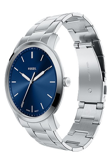 Minimalist 44mm Three-Hand Stainless Steel Watch - Image 7