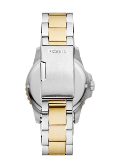 Fossil Blue Dive 42mm Three-Hand Date Two-Tone Stainless Steel Watch - Image 3
