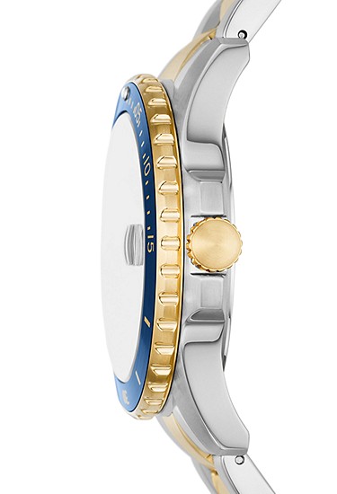 Fossil Blue Dive 42mm Three-Hand Date Two-Tone Stainless Steel Watch - Image 4