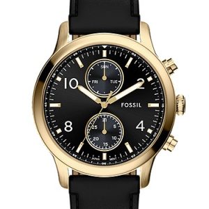Bennett 45mm Multifunction Black Leather Watch
