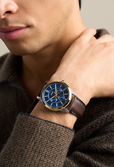 Pearson 42mm Multifunction Brown Leather Watch - Image 2