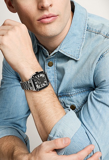 Crosby 42mm Three-Hand Date Stainless Steel Watch - Image 2